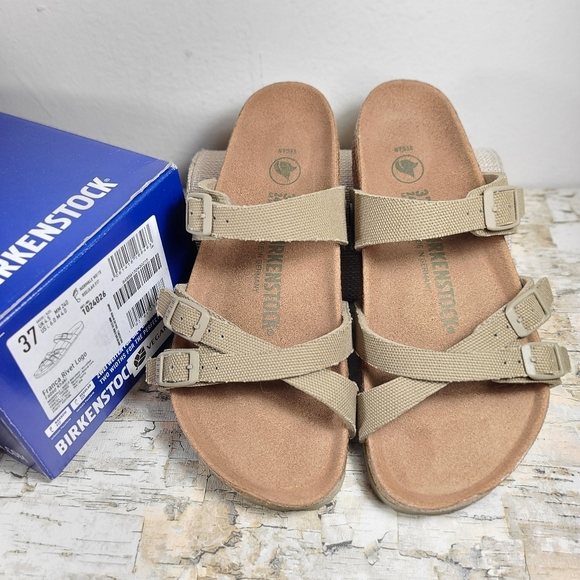 Birkenstock Franca Vegan Textile Faded Khaki size 37 Regular/Wide - Picture 2 of 5